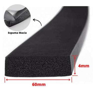 Imagem de Espuma Fita Adesiva Pvc Borracha Vedação E=4Mmx10 Mts Preta - Leolud