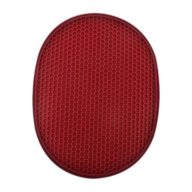 Imagem de SiaBiced 2 polegadas de 1 mittens de forno resistente ao calor do maconha Luvas do forno Potholder para microondas, Vermelho