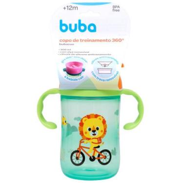 Imagem de Copo de Treinamento BUBA com Alça Removível 360 - Zoo Leão 300ml