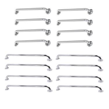 Imagem de Alça De Apoio Barra Inox Kit 16 Unidades 40cm 80cm Banheiro Box Segurança