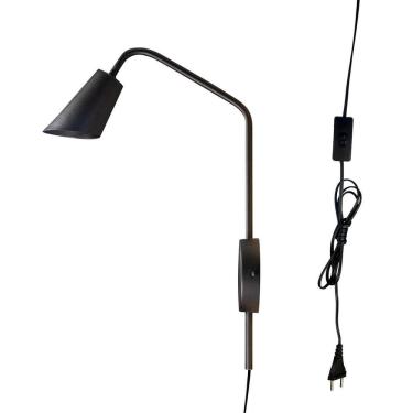 Imagem de Arandela De Parede New City C/ Plug E Interruptor - Preto