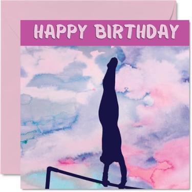 Imagem de Cartões de aniversário esportivos para mulheres meninas - barras irregulares de ginástica para meninas no esporte - cartão de aniversário de academia para amiga, irmã, filha, sobrinha, colega de
