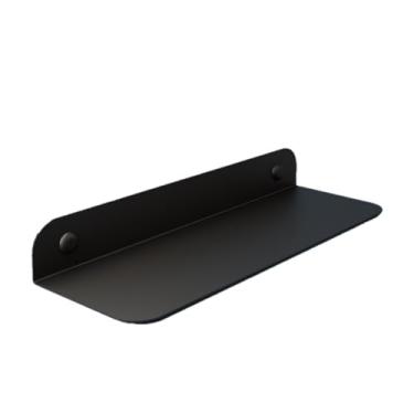 Imagem de Prateleira Adesiva Flex Grande 30x10 cm Alumínio Preto Fosco para Banheiro Cozinha Quarto Sala Instalação Sem Furos Moderna Resistente Funcional Elegante Durável e Fácil de Aplicar