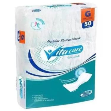 Imagem de Fralda Geriátrica Adulto Descartável Unissex Pacotão Vita Care 50 Unid