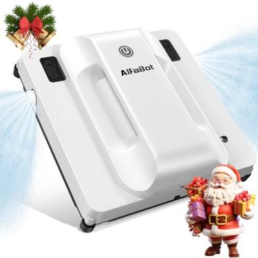 Imagem de AlfaBot Robô Limpador De Janelas, Jato Água Duplo Inteligente Atualizado E Potência Sucção 3800 Pa Com Tecnologia Detecção Bordas, Perfeito Para Janelas Arranha-Céus, Azulejos Vidros, Uso Externo