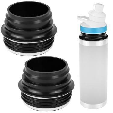 Imagem de WADEO Adaptador De Garrafa 2 Peças Para Cirkul Yeti Rambler, Plástico Sem Bpa, Silicone Grau Alimentício, Compatível Com Garrafas Água Rambler (Preto)