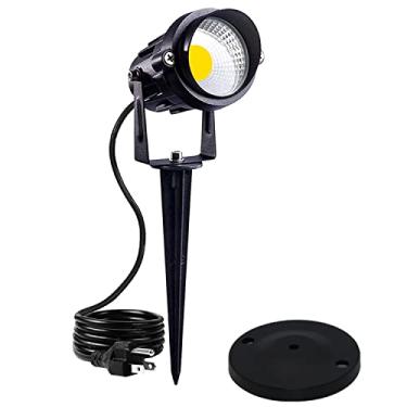 Imagem de HANNAHONG 5W Ac120V Holofote De Paisagem Para Cima E Baixo Com Suporte Base Pontiagudos, Led Cob Branco Quente Decoração Jardim Gramado, Luminária Parede Área Externa, Cabo Plugue 1,5 M, À Prova D'Á