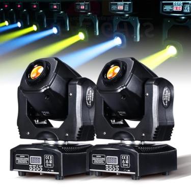Imagem de XFALIGHTS Luzes De Dj Com Cabeça Móvel 75 W, Luz Dmx Palco, 8 Cores Gobos, Holofotes 512 Ativação Sonora Para Festas, Ktv, Casamentos, Discotecas E Eventos (Pacote 2)