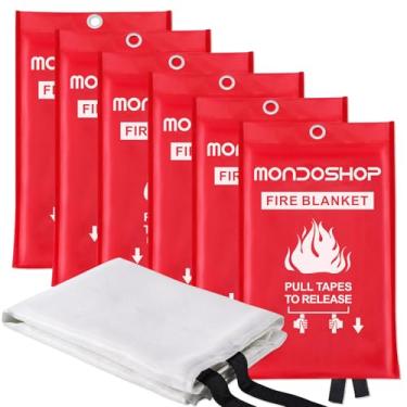 Imagem de Mondoshop Cobertor De Emergência Contra Incêndio Para Casa E Cozinha, Pacote Com 6 Cobertores Resistentes Acampamento, Churrasqueira, Carro, Escritório, Armazém, Escola, Piquenique, Garagens, Oficin