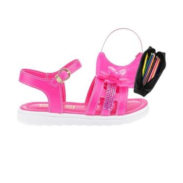Imagem de Sandália Infantil Feminina Escolar E Casual Tam 23-34 - Modelo Barbie 