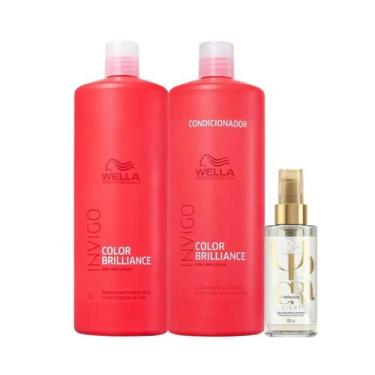 Imagem de Wella Brilliance Sh 1000ml + Cond 1000ml + Oleo Light 100ml - Wella pr