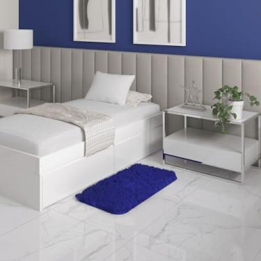 Imagem de Tapete Sala Felpudo Peludo Azul 50 X 100 Cm