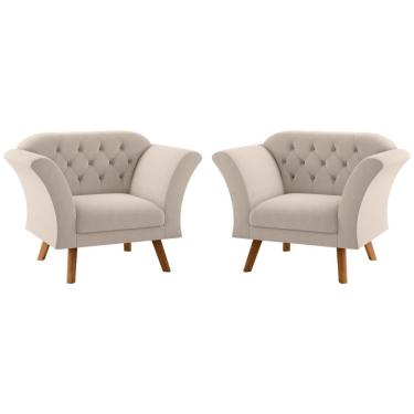 Imagem de Conjunto Poltrona Decorativa Roseira Inca Areia