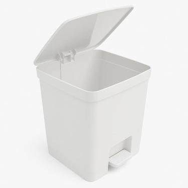 Imagem de Lixeira Pedal 14 Litros Plastico Flat Lisa Aro Porta Saco