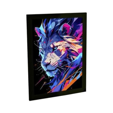 Imagem de Quadro Decorativo Tigre Estilo Anime Game Ilustração Neon Decoração Poster Quarto Sala
