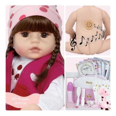 Imagem de Bebe Reborn Princesa Girafa Fofinha Fala 30 Frases Completa - Cegonha 