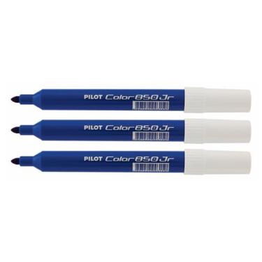 Imagem de Kit com 3 Caneta Hidrografica Color 850 Jr Azul Pilot