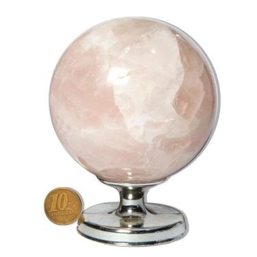 Imagem de 01 Esfera Quartzo Rosa Natural 1 a 1,2Kg 9 a 10cm Classe B - Cristaisd