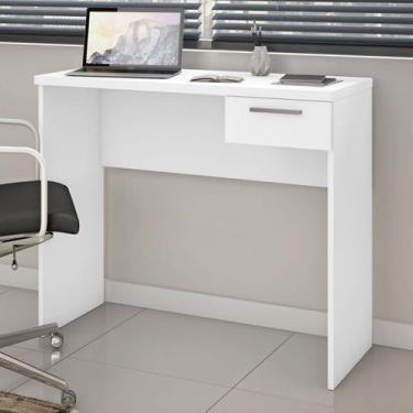 Imagem de Mesa Escrivaninha 1 Gaveta Tânger Branco - Pnr Móveis, Branco, Moderno