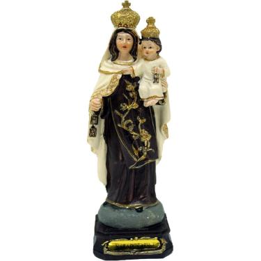 Imagem de Estatueta Imagem Nossa Senhora Do Carmo Enfeite Resina 16cm