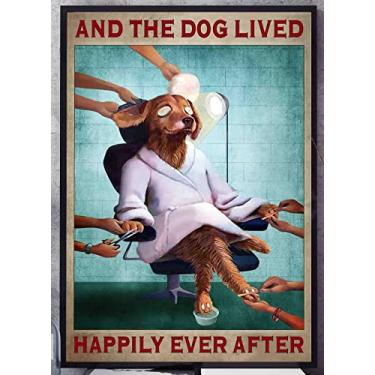 Imagem de Cardigirl Placa De Lata Metal Retrô - 8 X 12" Decoração Vintage Para Spa Tosa Cães E Salão Beleza Animais Estimação Arte Parede Tosador, Presente Casa