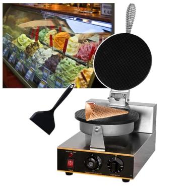 Imagem de CNAOHGHN MáQuina De Casquinha Crocante Com Aquecimento De Dupla Face de 1200 W com placas de aquecimento antiaderentes, temperatura de 50-250 °C e tempo de 0 a 5 minutos ajustáveis