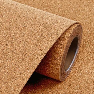 Imagem de Livelynine Rolo grande de quadro de cortiça 91 x 200 cm rolo de folha de cortiça grande com suporte autoadesivo para sala de aula quadro de avisos para parede escritório Rolos de folhas de quadro de