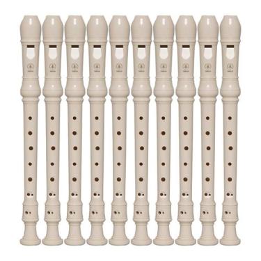 Imagem de Kit Com 10 Flautas Doce Yamaha Soprano Dó (C) Germânica YRS-23 - Escol