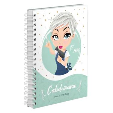 Imagem de Agenda Comercial 2026 Personalizada Capa Dura Cabeleireira Platinada Cores (Verde)