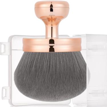 Imagem de Yoseng Pincel de maquiagem corporal extragrande para autobronzeador – Pincel Kabuki vegano de cabeça larga de 74 mm para maquiagem corporal, bronzeamento e brilho | Escova bronzeadora grande e fofa