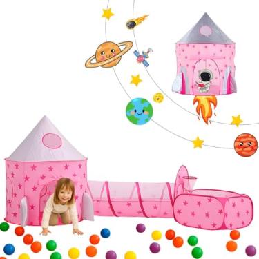 Imagem de Barraca Infantil 3 em 1 - Cabana Infantil Menina com Túnel - Casinha de Brinquedo Colorida e Segura - Ideal para Brinquedotecas e Quartos - Recomendado para Maiores de 2 Anos