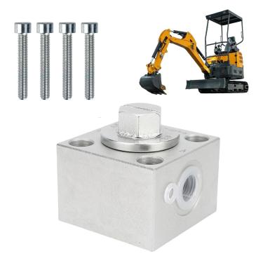 Imagem de ASHATA Válvula de Controle Válvula de Desviador de 3 Válvulas Válvula Hidráulica para Mini Escavadeiras Com Instalação Direta de Construção de Aço de Liga