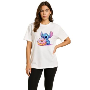 Imagem de Camiseta Feminina Lilo Stich Donuts Oversize Lançamento - delite, Bran