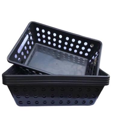 Imagem de Kit 10 Cestos Organizador Multiuso G (29X19CM) Ideal p/ Gavetas em Ger