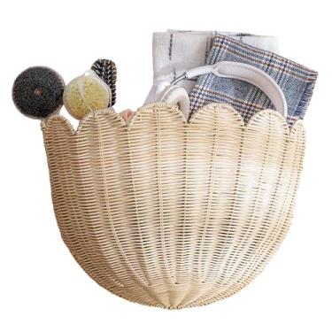 Imagem de Cesta de tecido pendurável – cesta para porta da frente, decoração rústica para casa, quarto, entrada, dormitório, casa de fazenda, berçário, sala de estar, jardim, apartamento