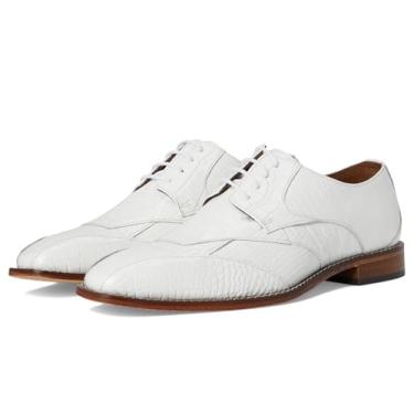 Imagem de STACY ADAMS Sapato Oxford masculino Tristano Biqueira com cadarço, Branco, 12 Wide