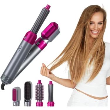 Imagem de Pente de ar quente 5 em 1 pente de ar quente multifuncional alisador modelador de cabelo secador condicionador de cabelo