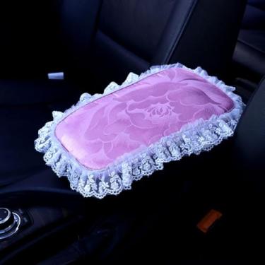 Imagem de MINGZAIQIPEI Capa de apoio de braço com babados de renda, capa de console central para carro, almofada de apoio de braço central macia e fofa para a maioria dos protetores de decoração de carros (22)
