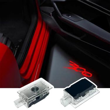 Imagem de 2 peças de luzes LED para projetor de porta de carro para Chrysler 300 300C 300S 2005-presente Ghost Shadow Light Laser Courtesy Step Lights Puddle Lamp Accessories (VERMELHO)