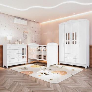 Imagem de Quarto de Bebê Completo 3 Peças Berço 3 em 1 Eloá - Carolina Baby