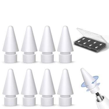 Imagem de Inesore Pacote com 8 acessórios de substituição para pontas de Apple Pencil, compatível com Apple Pencil Pro/2ª geração/1ª geração/USB C, ponta de iPencil para iPad Pro/Air/Mini, para desenho e