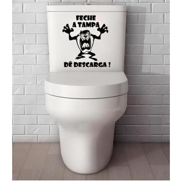 Imagem de Adesivo para Vaso Sanitário Feche a Tampa - Taz - Lojinha da Luc Adesi