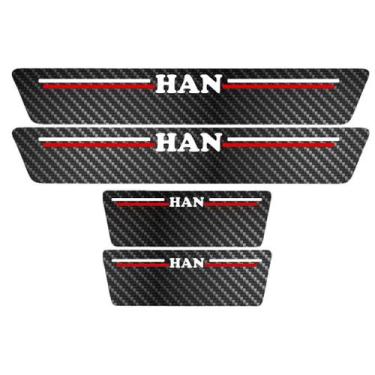 Imagem de Kit Soleira Protetora Porta Premium Red Carbono Han 24 25 - Jhow Adesi