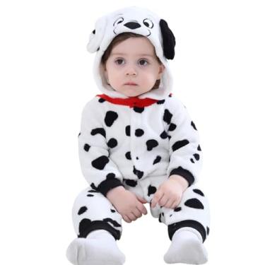 Imagem de QIAONIUNIU Fantasia infantil de Dálmata de Halloween para bebês de 2 a 3 anos