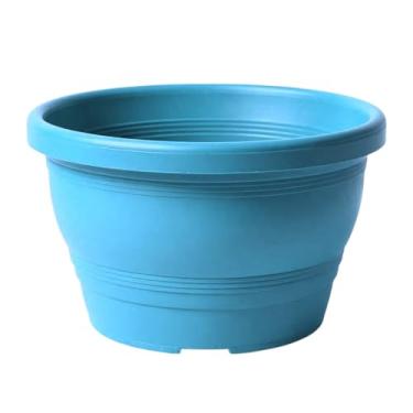 Imagem de Vaso Plástico Cuia Modelo 30 Veneza 8 Litros Colorido Para Jardim Vertical, Decoração Rosa do Deserto, Samambaia (Azul Claro, 3 Unidades)
