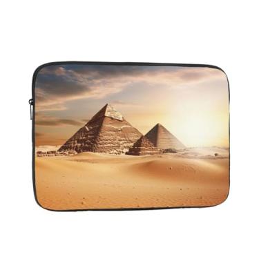 Imagem de Capa para laptop da pirâmide egípcia no deserto de 10 polegadas, bolsa de transporte para computador, à prova de choque, capa protetora para notebook, bolsa portátil para laptop, bolsa à prova d'água