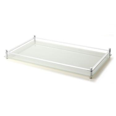 Imagem de Aparador de Bancada Branco Perolizado Suporte Bebidas Forma