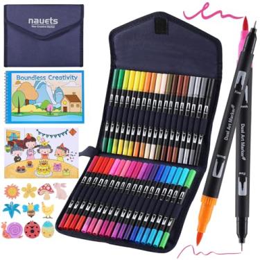 Imagem de Conjunto criativo de livros de colorir para crianças e adolescentes com 30 padrões, 36 marcadores de cores, 10 cartões de colorir penduráveis e 5 papéis de aquarela em branco premium – presente de