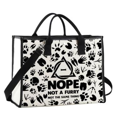 Imagem de G2TUP Bolsa tiracolo Therianthrope Therianthrope Symbol Gift Nope Not A Furry Not The Same Thing Therianthrope Shoulder Bag, Nope Not Tg2