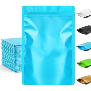 Imagem de FUNFERY Sacos resseláveis Mylar de 9 x 13 cm para armazenamento de alimentos, bolsa de alumínio à prova de cheiro, sacos seláveis para embalagens de alimentos, bolsa com zíper Mylar para carne seca